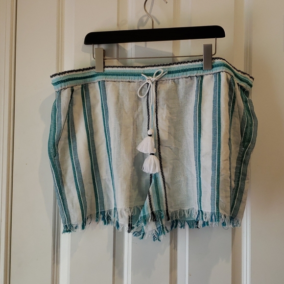LOFT Beach Striped Frayed Drawstring Short XXL NEW - Picture 5 of 10